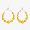 Liz Claiborne Matte Womens Round Drop Earrings In Yellow