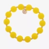 Liz Claiborne Matte Womens Round Stretch Bracelet In Yellow