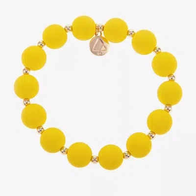 Liz Claiborne Matte Womens Round Stretch Bracelet In Yellow