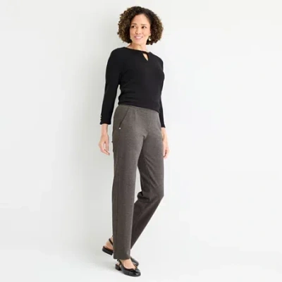 Liz Claiborne Maya Womens Straight Pull-on Pant In Gray