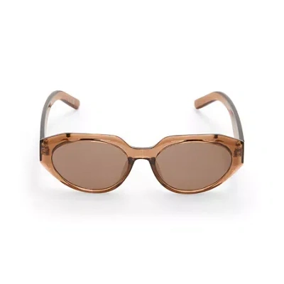 Liz Claiborne Maycee Womens Rectangular Sunglasses In Brown