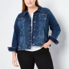 Liz Claiborne Midweight Jacket-plus In Blue