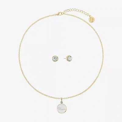 Liz Claiborne Mom Pendant Necklace And Stud Earring Womens 2-pc. Jewelry Set In Gold