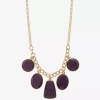 Liz Claiborne Multi Shape Frontal Womens 17 Inch Collar Necklace In Purple