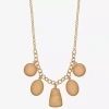 Liz Claiborne Multi Shape Frontal Womens 17 Inch Collar Necklace In Sand