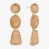 Liz Claiborne Multi Shape Womens Circle Oval Hypoallergenic Drop Earrings In Neutral