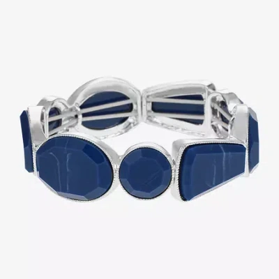 Liz Claiborne Multi Shape Womens Oval Stretch Bracelet In Blue