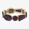 Liz Claiborne Multi Shape Womens Oval Stretch Bracelet In Purple