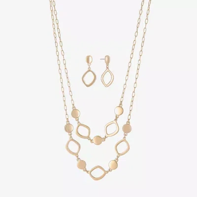 Liz Claiborne Multi Strand & Drop Earring Womens Hypoallergenic 2-pc. Jewelry Set In Yellow