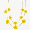 Liz Claiborne Multi Strand Womens 18 Inch Collar Necklace In Yellow