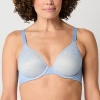 Liz Claiborne No Show Plunge Full Coverage Bra 355387 In Blue