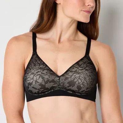 Liz Claiborne No Show Wireless Full Coverage Bra 355388 In Black
