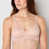 Liz Claiborne No Show Wireless Full Coverage Bra 355388 In Brown