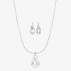 Liz Claiborne Open Work Pendant Necklace And Drop Earring Womens 2-pc. Jewelry Set In Silver