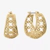 Liz Claiborne Openwork Hoop Earrings In Gold