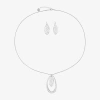 Liz Claiborne Orbital Pendant Necklace And Drop Earring Womens 2-pc. Jewelry Set In Silver