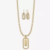 Liz Claiborne Orbital Pendant Necklace & Drop Earring Womens 2-pc. Jewelry Set In Gold