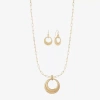 Liz Claiborne Orbital Pendant Necklace & Drop Earring Womens 2-pc. Jewelry Set In Gold