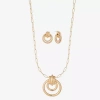 Liz Claiborne Orbital Pendant Necklace & Drop Earring Womens Hypoallergenic 2-pc. Jewelry Set In Yellow