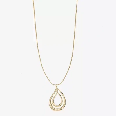 Liz Claiborne Orbital Womens 17 Inch Pendant Necklace In Gold