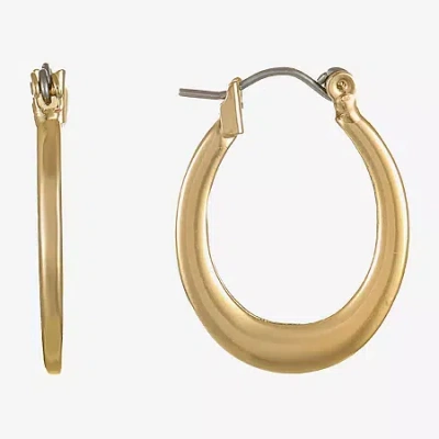 Liz Claiborne Oval Womens 1 Inch Hypoallergenic Hoop Earrings In Yellow