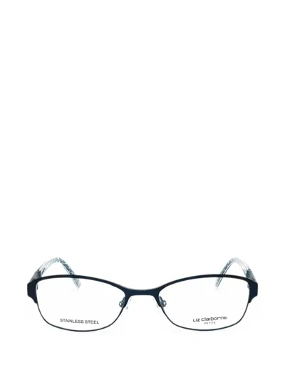 Liz Claiborne Oval-frame Glasses In Blue