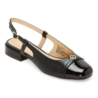 Liz Claiborne Pamprick Womens Square Closed Toe Ballet Flats In Black