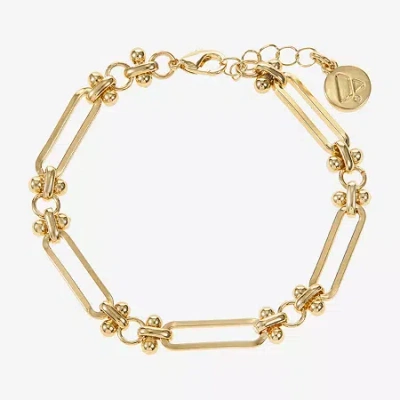 Liz Claiborne Paperclip Link Womens Strand Bracelet In Gold