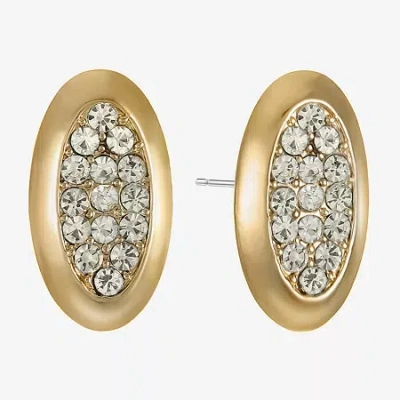 Liz Claiborne Pave Glass 25mm Oval Stud Earrings In Multi