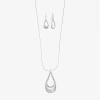 Liz Claiborne Pendant Necklace And Drop Earring Womens 2-pc. Jewelry Set In Metallic