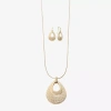 Liz Claiborne Pendant Necklace And Drop Earring Womens 2-pc. Jewelry Set In Neutral