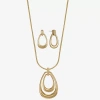 Liz Claiborne Pendant Necklace & Drop Earring Womens 2-pc. Jewelry Set In Gold