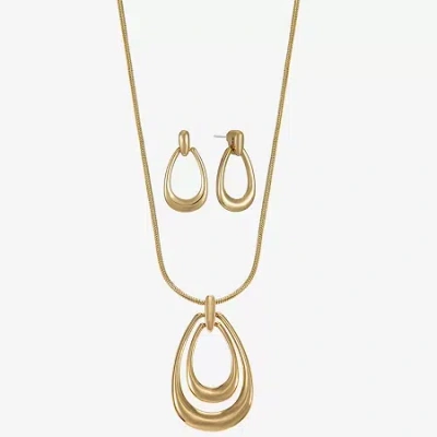 Liz Claiborne Pendant Necklace & Drop Earring Womens 2-pc. Jewelry Set In Gold