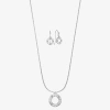 Liz Claiborne Pendant Necklace & Drop Earring Womens Glass 2-pc. Jewelry Set In Metallic