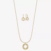 Liz Claiborne Pendant Necklace & Drop Earring Womens Glass 2-pc. Jewelry Set In Gold