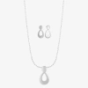 Liz Claiborne Pendant Necklace & Drop Earring Womens Hypoallergenic 2-pc. Jewelry Set In Silver