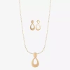 Liz Claiborne Pendant Necklace & Drop Earring Womens Hypoallergenic 2-pc. Jewelry Set In Yellow