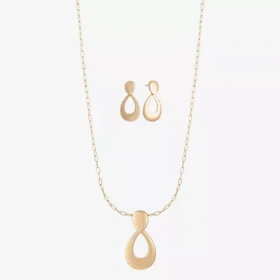 Liz Claiborne Pendant Necklace & Drop Earring Womens Hypoallergenic 2-pc. Jewelry Set In Yellow