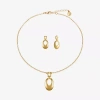 Liz Claiborne Pendant Necklace And Drop Earring Womens Oval 2-pc. Jewelry Set In Gold