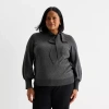 Liz Claiborne Plus Womens Long Sleeve Pullover Sweater In Gray