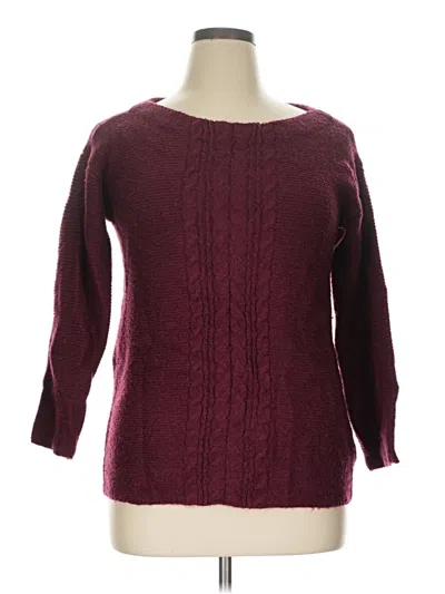 Pre-owned Liz Claiborne Pullover Sweater In Burgundy