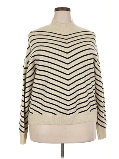 Pre-owned Liz Claiborne Pullover Sweater In White