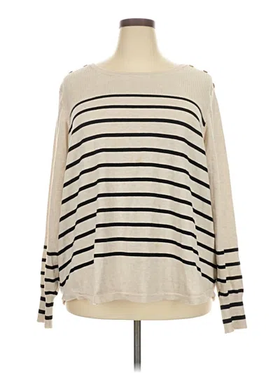 Pre-owned Liz Claiborne Pullover Sweater In White