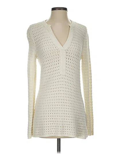 Pre-owned Liz Claiborne Pullover Sweater In White