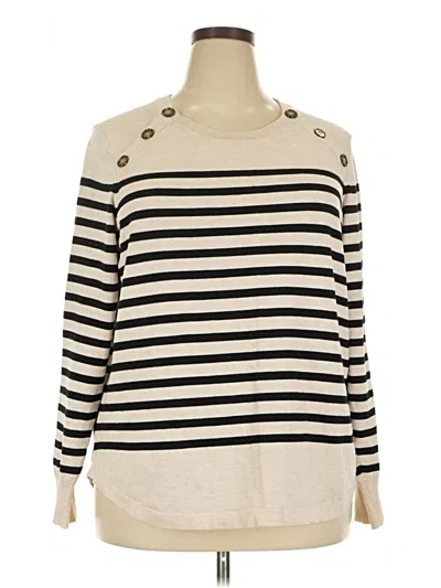 Pre-owned Liz Claiborne Pullover Sweater In White