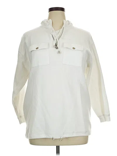 Pre-owned Liz Claiborne Pullover Sweater In White
