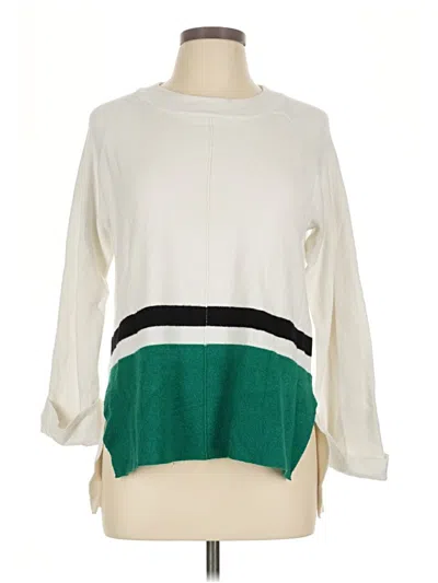 Pre-owned Liz Claiborne Pullover Sweater In White