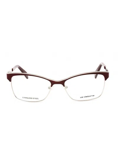 Liz Claiborne Rectangular Women's Eyeglasses L 635 In Burgundy