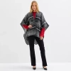 Liz Claiborne Reversible Plaid Wrap In Gray