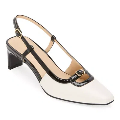 Liz Claiborne Riverview Womens Square Closed Toe Block Heel Pumps In Neutral